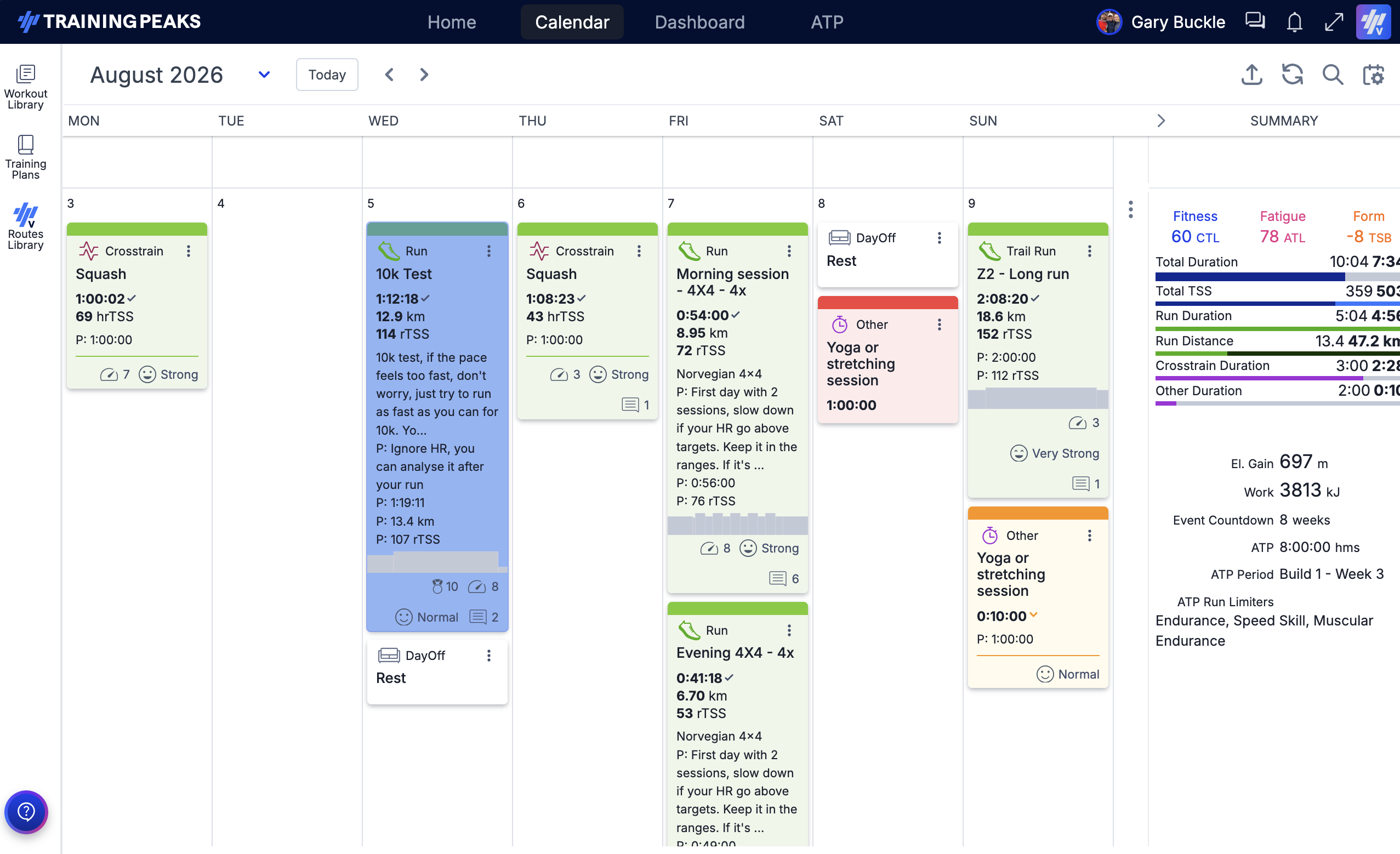 A training plan